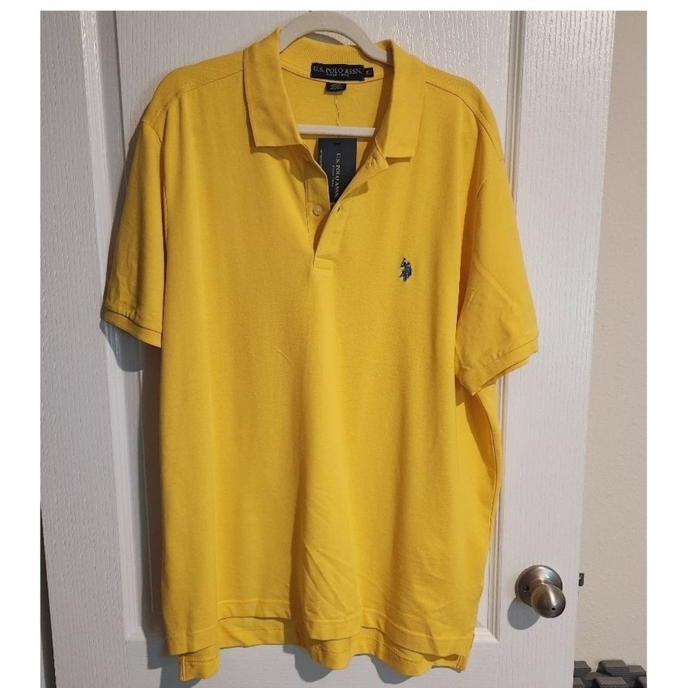 U.S. Polo Assn. Yellow Polo Shirt NWT XL Golf Athleisure Business Casual Cotton